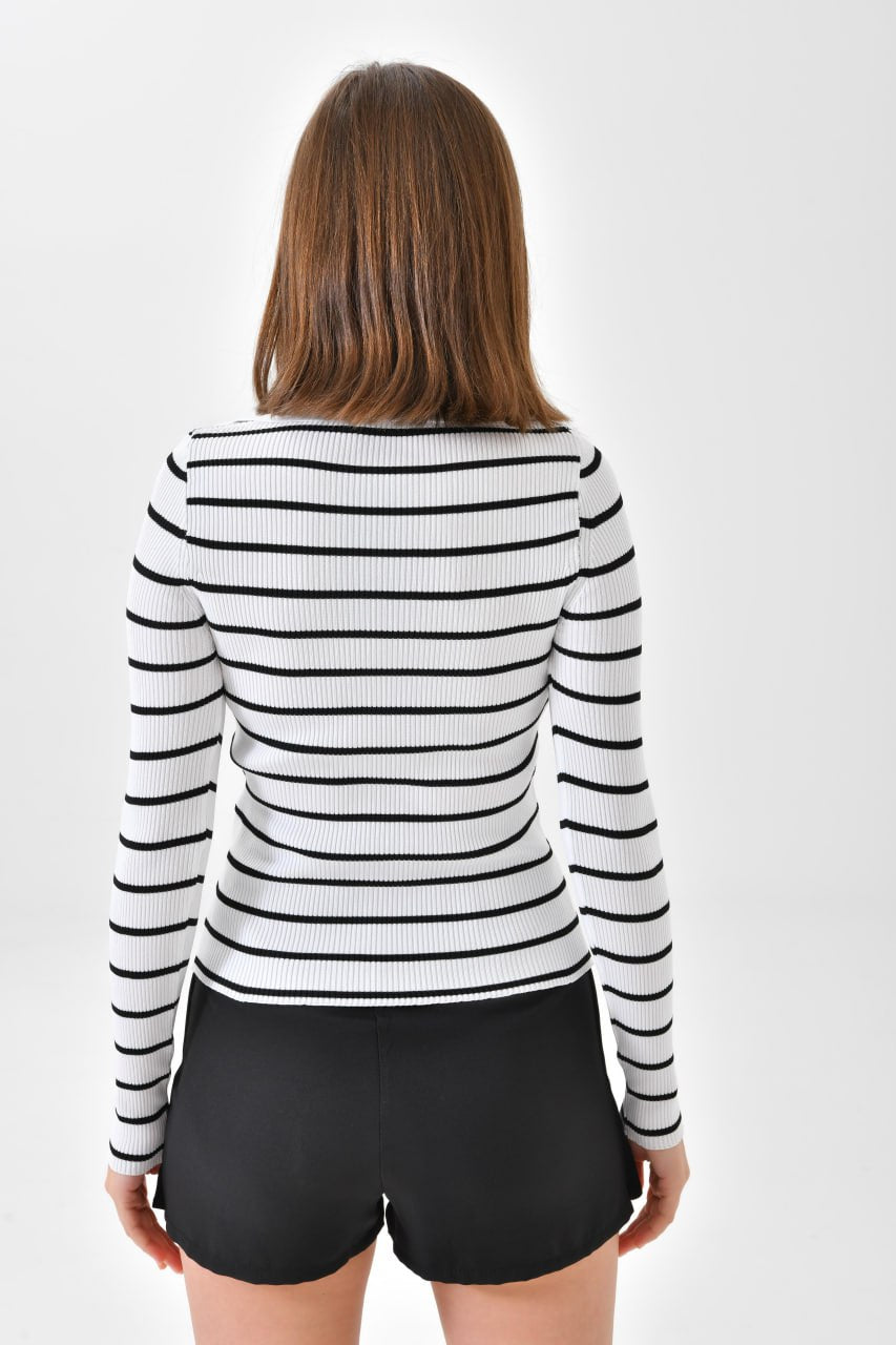 Gestreiftes Shirt Weiß